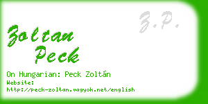 zoltan peck business card
